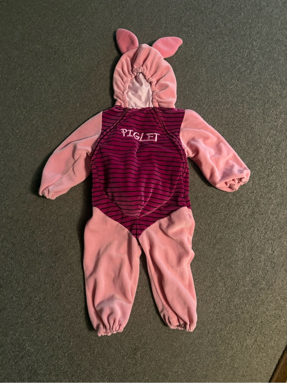 Disney store Piglet Pink and Magenta Hooded One-Piece 18-24 months